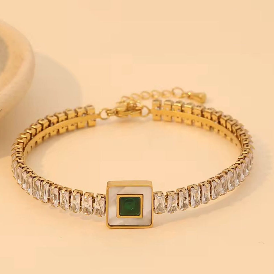 Stainless steel Emerald Bracelet
