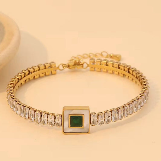 Stainless steel Emerald Bracelet